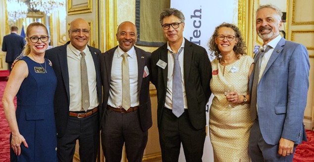 Dean Bill Gaudelli (far right) recently visited Paris to take part in an international conversation on the future of higher education.